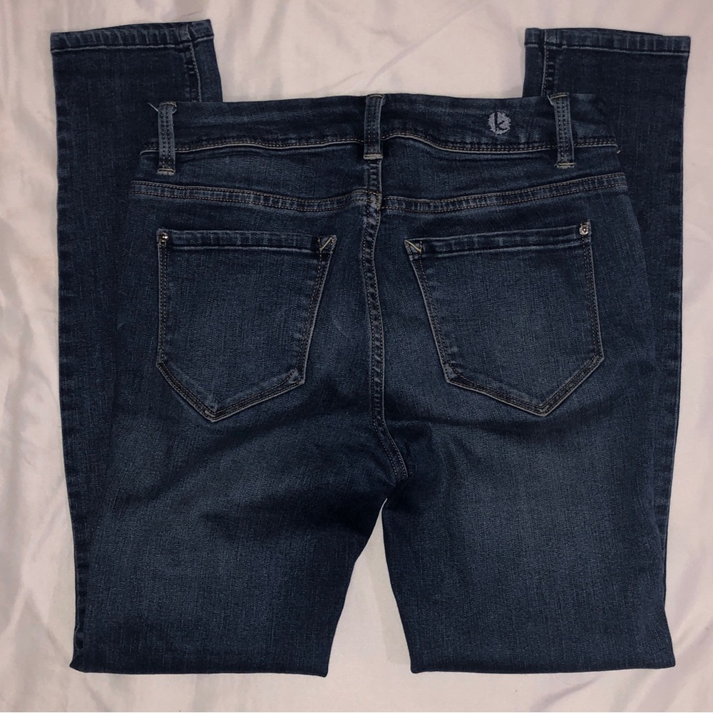 Kensie Dark Distressed Front Skinny Jeans Everyday Jegging 25
